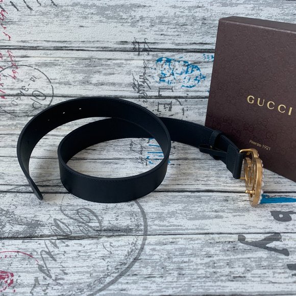 Leather belts with pearl Gucci buckle - Picture 2 of 7